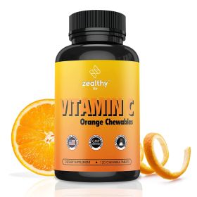 Vitamin C 500mg Orange Flavor Chewable Immune Support Supplement with Antioxidants 120 Capsules