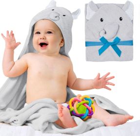 Kids Hooded Towel with Elephant Face. Large Child Blanket with Big Ears for Boys. Soft Cotton Gift for Newborns; Infants; Toddlers. Baby Supplies for