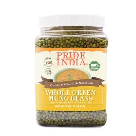 Pride Of India - Indian Whole Green Mung Gram - Protein & Fiber Rich Moong Whole (size: 3 LB)